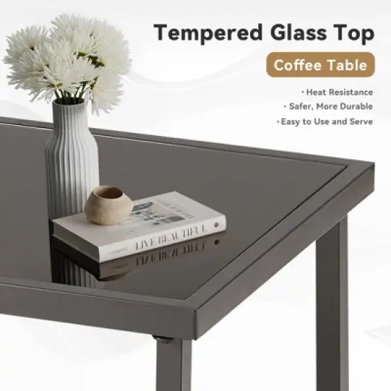 Buenhomino 6-Piece Wicker Patio Set &ndash; 4 Swivel Chairs & 2 Side Tables with UV-Resistant PE Rattan & Durable Powder-Coated Frame image {9}