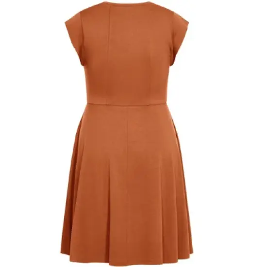 Women's Plus Size Frill Shoulder Dress - ginger | CITY CHIC image {5}