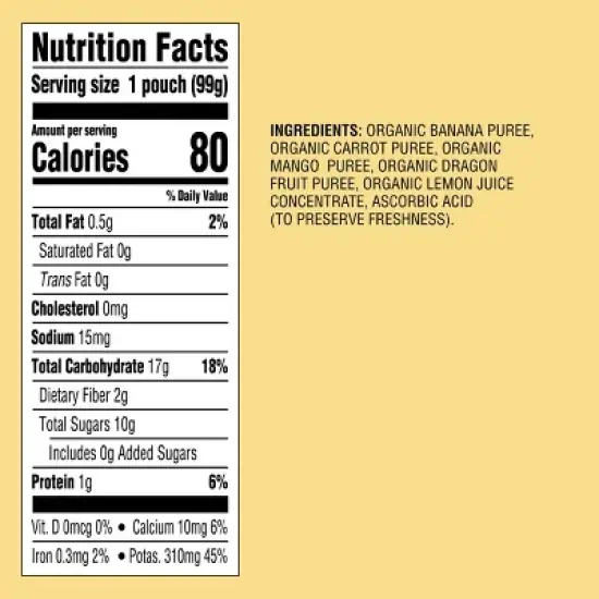 Organic Banana Carrot Mango Baby Food Pouch - 3.5oz - Good & Gather&trade; image {3}