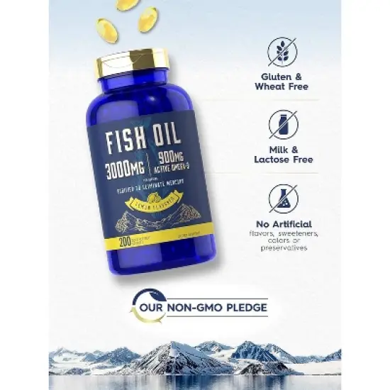 Carlyle Fish Oil 3000mg | Lemon Flavor | 200 Softgels image {3}