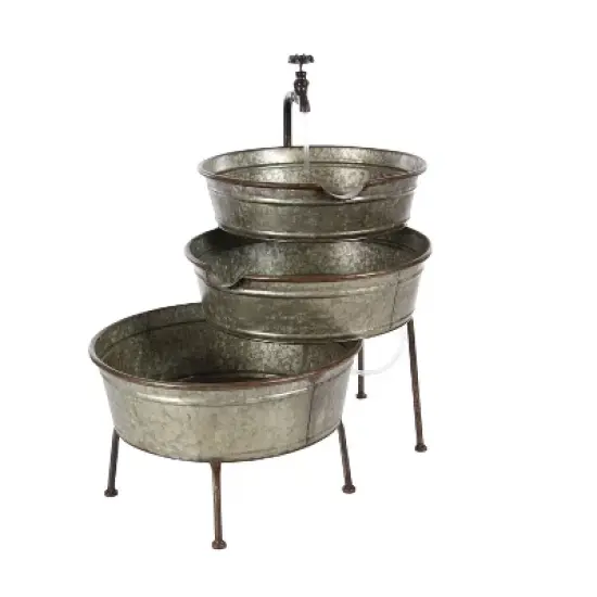 26" x 30" Farmhouse Metal Fountain Gray - Olivia & May image {9}