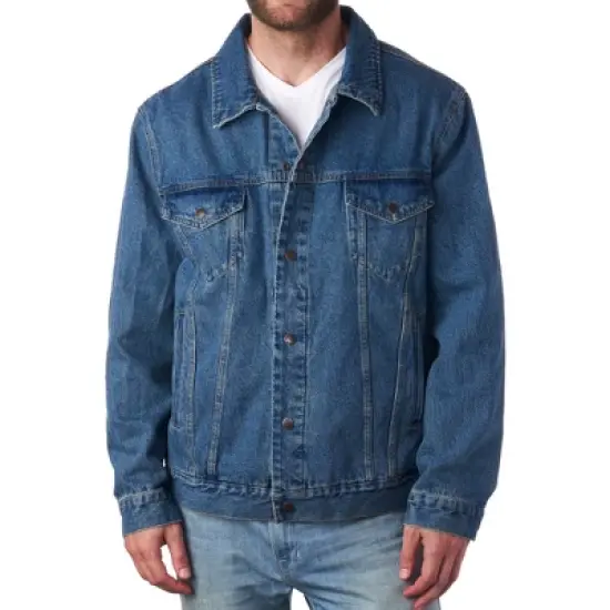 Alpine Swiss Derek Men&rsquo;s Classic Denim Trucker Jacket image {8}