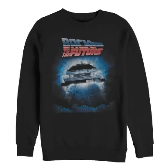 Men's Back to the Future Retro DeLorean Poster Sweatshirt image {2}