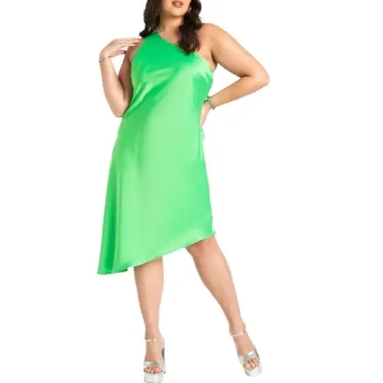ELOQUII Women&rsquo;s Plus Size One Shoulder Bias Cut Dress image {2}