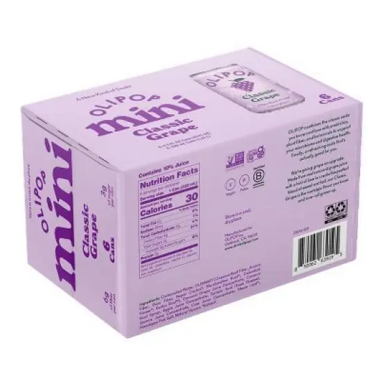 OLIPOP Mini's Classic Grape Soda - 6pk/7.5 fl oz Cans image {4}
