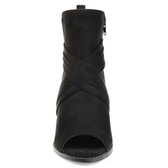 Journee Collection Womens Sabeena Inside Zip Open Toe Wedge Booties image {5}