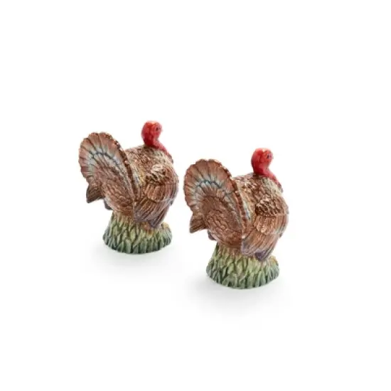 Spode Woodland Festive Turkey Salt & Pepper Shakers - Figural Thanksgiving Table Decor, Adds Holiday Flair & Functionality - 3.5" Tall, Hand Wash image {2}