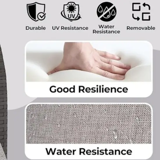 Nasitip Outdoor Recliner with Independently Adjustable Backrest and Footrest, PE Wicker Patio Reclining Lounge Chair with Flip-Up Table image {6}