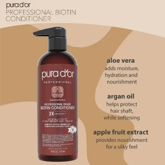 Pura d'or Professional Grade Biotin Conditioner image {5}