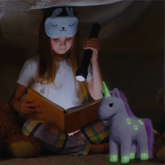 FAO Schwarz 13" Purple Unicorn Glow in the Dark Toy Plush image {7}