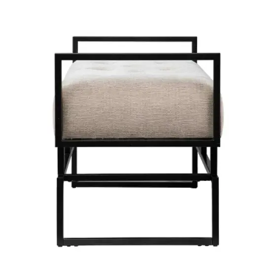 Tedges Upholstered Bench Beige/Gray - Aiden Lane image {4}