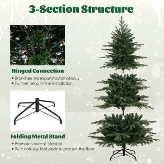 Costway 6/7.5/9 FT Artificial Christmas Tree with 714/1162/1770 Branch Tips 260/280/560 LED Lights 3 Timers Remote image {8}