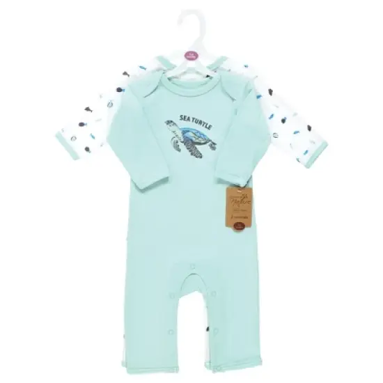 Touched by Nature Organic Cotton Coveralls, Endangered Sea Turtle image {1}