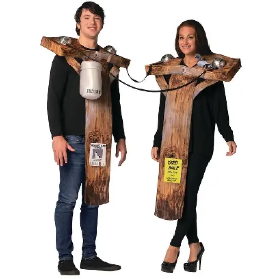 Imposta Costumes Adult Electric Utility Poles Couples' Costume Bodysuits One Size image {1}