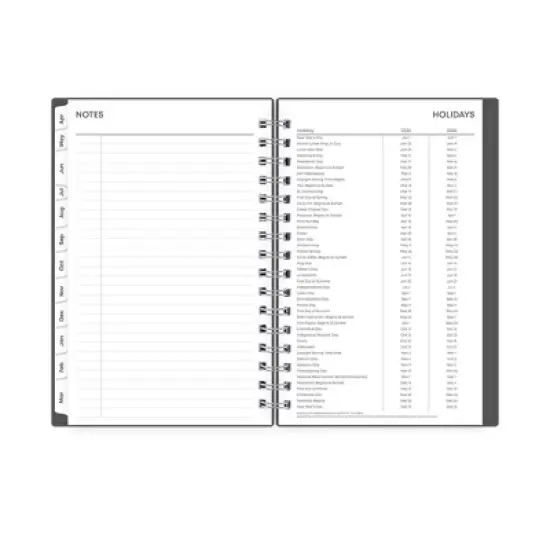 Blue Sky 5"x8" 2025-2026 Weekly/Monthly Wirebound 15-Month Planner Solid Gray image {8}