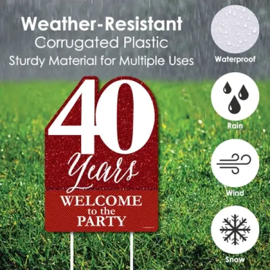 Big Dot of Happiness We Still Do - 40th Wedding Anniversary - Party Decorations - Anniversary Party Welcome Yard Sign image {5}