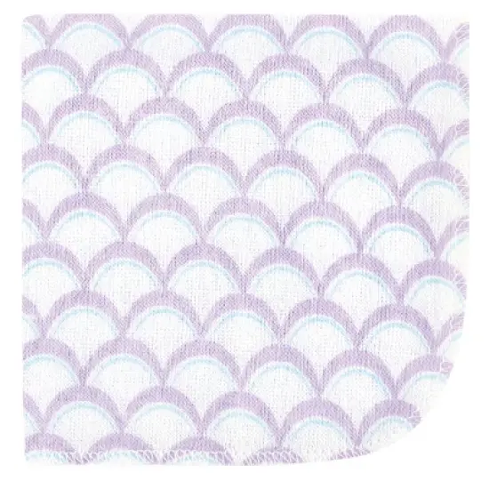 Hudson Baby Infant Girl Rayon from Bamboo Washcloth Bundle, Sea Shells, One Size image {1}