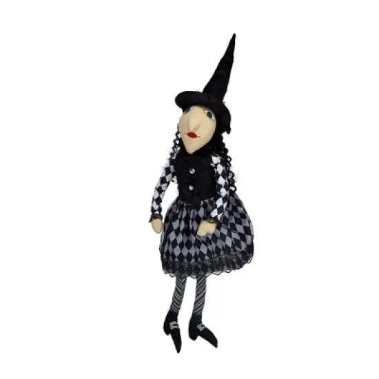 Whisen 21"H Sitting Witch Decor, Halloween Decoration - Black image {2}