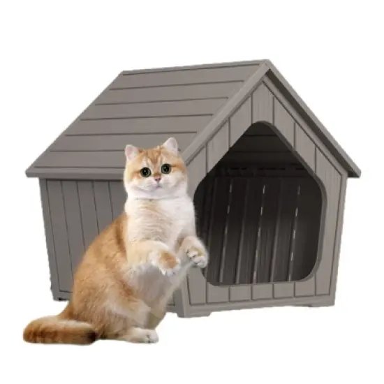 SEVOBAL Pet Crates and Houses Small Wooden Cat House Cozy Sturdy Easy Assembly No Tools Needed for Living Room Bedroom, Brown, 23.43"*22.64"*22.8" image {5}