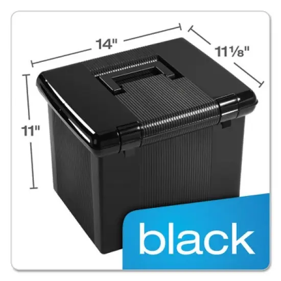 Pendaflex Portable File Boxes, Letter Files, 13.88" x 14" x 11.13", Black image {2}