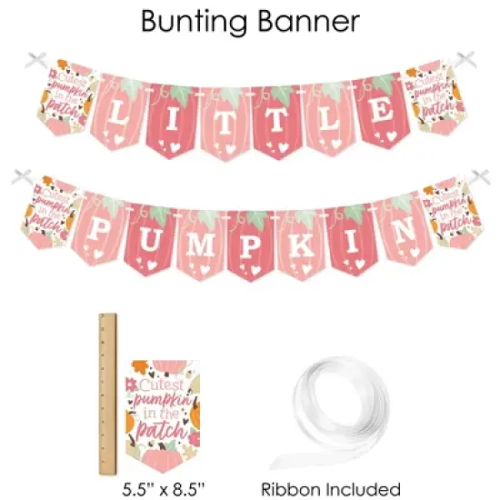 Big Dot of Happiness Girl Little Pumpkin - Fall Birthday Party or Baby Shower Supplies - Banner Decoration Kit - Fundle Bundle image {2}
