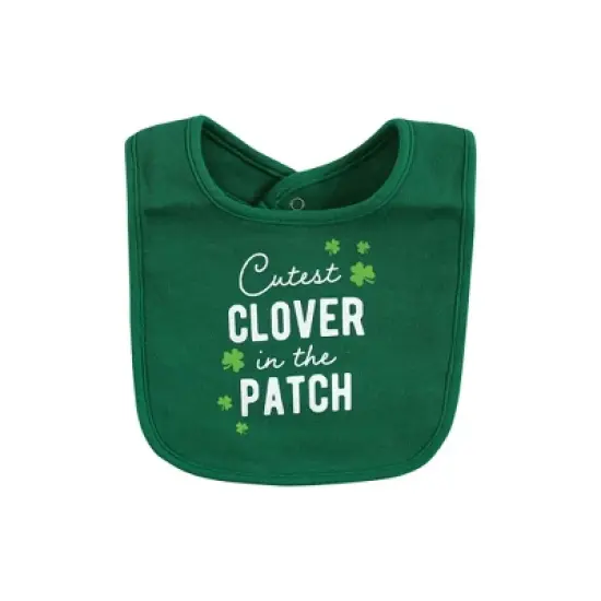 Hudson Baby Infant Boy Cotton Bib and Sock Set, Cutest Clover, 0-9 Months image {4}