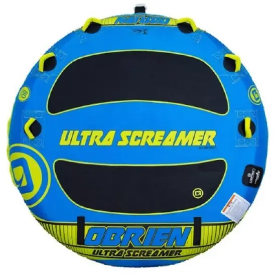 O'Brien 2211506 Ultra Screamer Deck Series Inflatable 3 Person 80-Inch Water Sports Towable Tube for Boating with Quick Connect Tow Hook image {1}