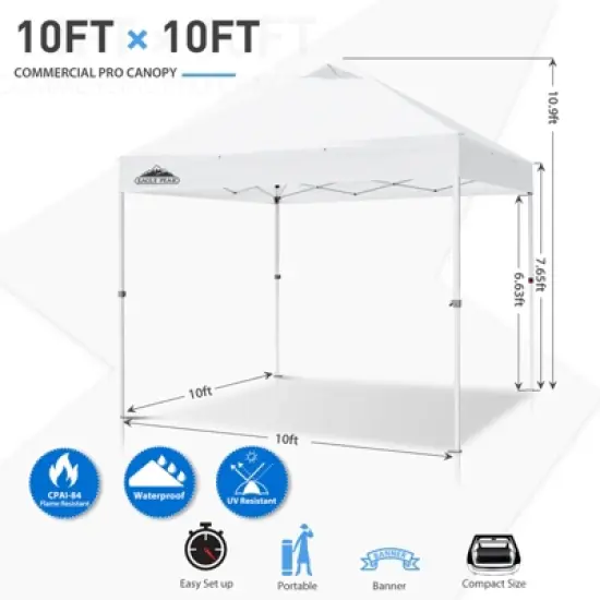 EAGLE PEAK 10 x 10ft Heavy Duty Commercial Pop Up Canopy Industrial Tent image {2}