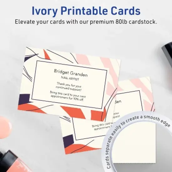 Avery Printable Rectangle Cards, 4" x 6", Matte Ivory, 20ct image {1}