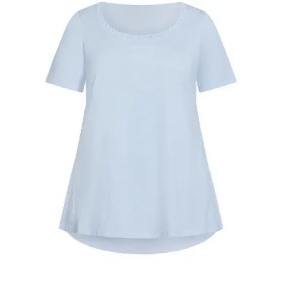 Women's Plus Size Swing Trim T-Shirt  - Chambray Blue | AVENUE image {2}