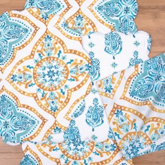 C&F Home Terrace Medallion Cotton Quilted Reversible Placemats Set of 6, 13" x 19" image {2}