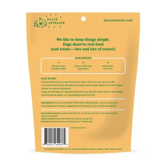 Halloween Bocce's Bakery Pumpkin 'n Spice Soft & Chewy Dog Treats - 6oz image {1}