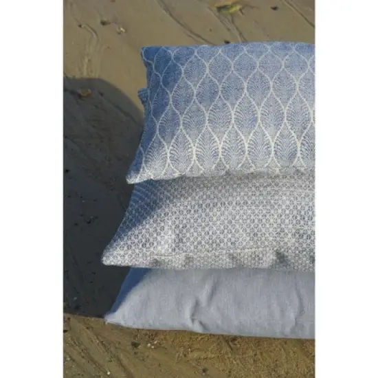 Coastal Breeze Indigo Blue 16x16 Indoor Outdoor Pillow image {3}
