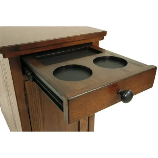 Laflorn Chairside End Side Table with USB Ports and Outlets Brown - Signature Design by Ashley image {7}