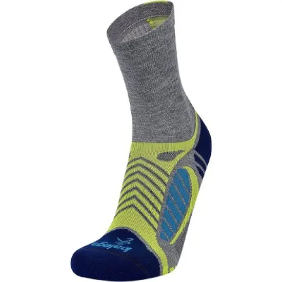 Balega Ultra Light Second Skin Crew Length Running Socks-Gray Heather/Royal Blue image {1}