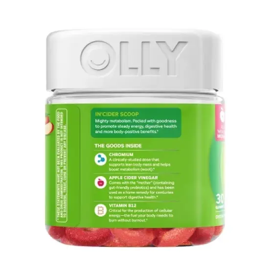 OLLY Metabolism Gummy Rings with Apple Cider Vinegar, Vitamin B12 & Chromium - Apple - 30ct image {3}