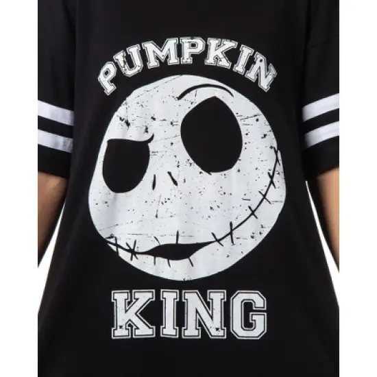 The Nightmare Before Christmas Women's Jack Skellington Nightgown Pajama Black image {2}