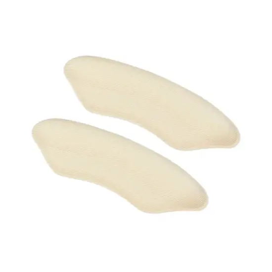 Unique Bargains Silicone Heel Support Cup Pads Orthotic Insole Plantar Care Heel Pads 4Pcs PU Clear Beige Black image {5}