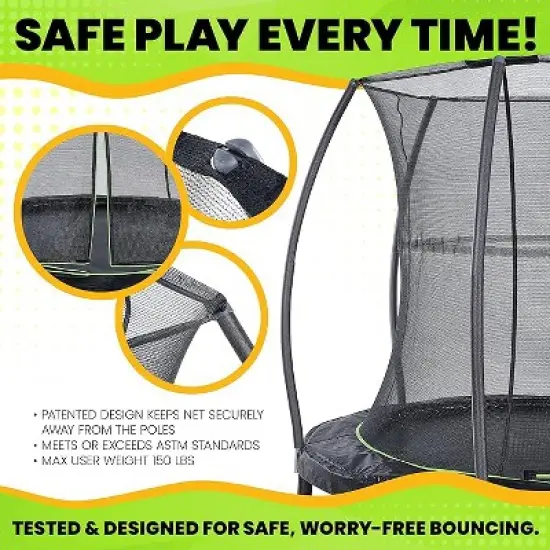 HomeStock 7ft Round Trampoline Combo with Jumping Mat ramp image {4}