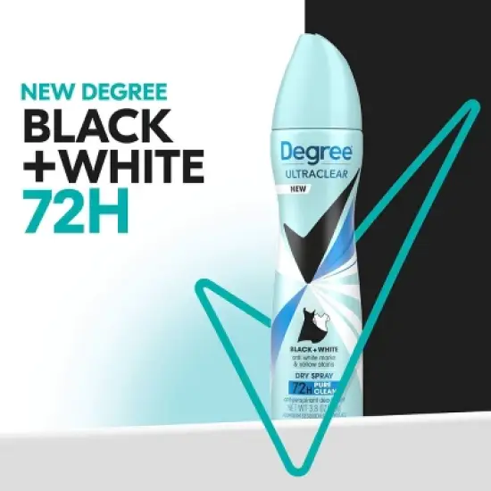Degree Ultra Clear Black + White Pure Clean Antiperspirant & Deodorant Dry Spray - 3.8oz image {2}