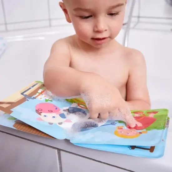 HABA Magic Color Changing Bath Book: Animal Wash Day, Bath Toys for Toddlers, Water Toys for Toddlers 1-3 & Water Table Accessories image {3}