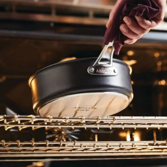 Anolon X Hybrid 3.5qt Nonstick Induction Saute Pan with Lid Super Dark Gray image {6}