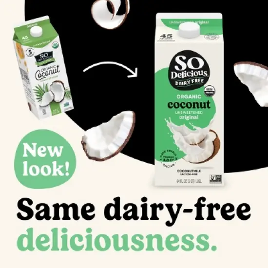 So Delicious Organic Unsweetened Dairy-Free Coconutmilk - 0.5gal image {4}