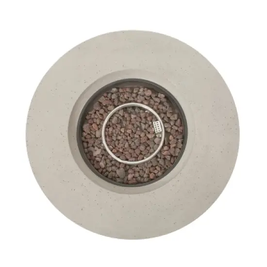Outdoor 50,000 BTU Round MgO Concrete Propane Fire Pit, Light Grey (Tank Cover not Included) image {9}