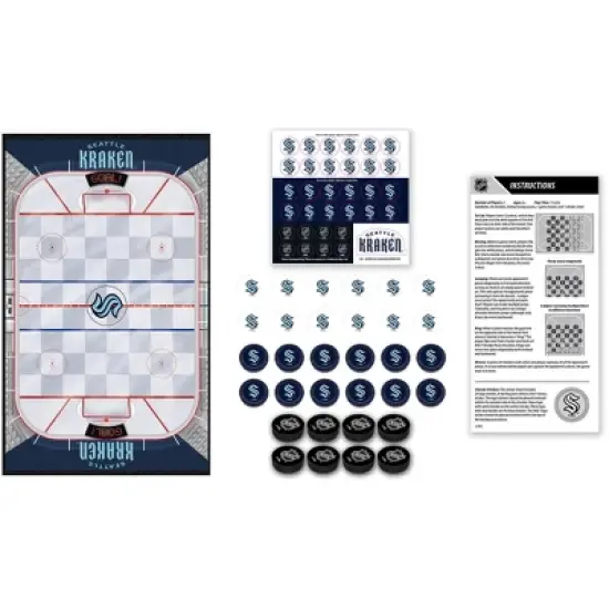 MasterPieces Officially licensed NHL Seattle Kraken Checkers Board Game for Families and Kids ages 6 and Up image {2}