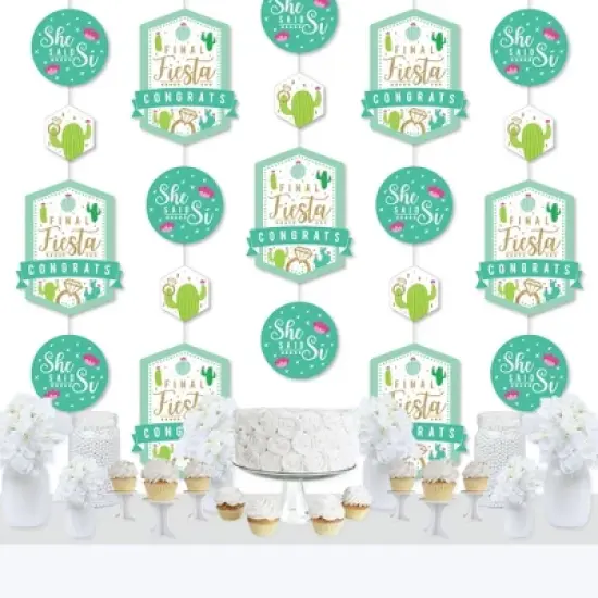 Big Dot of Happiness Final Fiesta - Last Fiesta Bachelorette Party DIY Backdrop - Hanging Vertical Decorations - 30 Pieces image {1}