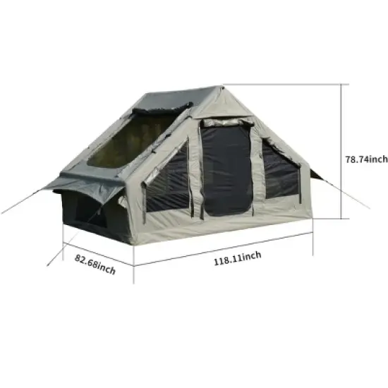 PAGED 9.8 x13ft Camping Tent Inflatable Camping Tents with Mesh and Chimney Window for Fishing, Car Camping, Hiking, Mountaineering image {2}