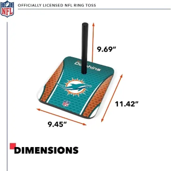NFL Miami Dolphins Solid Wood Quoits Toss Game image {2}