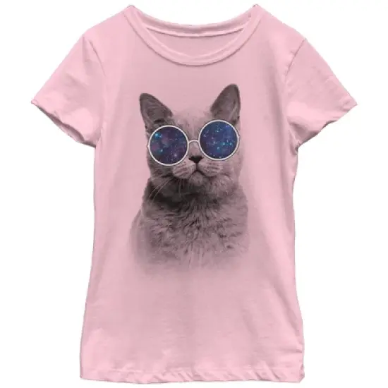 Girl's Lost Gods Galaxy Goggles Cat T-Shirt image {3}