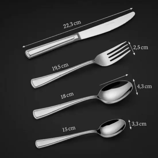 Boersma 16-Piece Luxury Premium Silverware Dinnerware Tableware With Forks, Knives, Spoons, And Teaspoons - Durable, And Rust-Resistant Cutlery image {3}